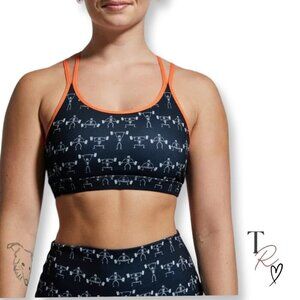 Born Primitive NWOT Warrior Sports Bra Skeleton Weightlifting Print Size Small